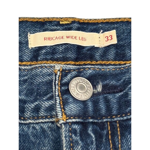 NWT Levis Womens Ribcage Wide Leg Jeans 33 High Rise Denim Blue *READ* - Picture 6 of 14